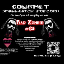 Load image into Gallery viewer, Gourmet Small Batch Crafted Popcorn - RAD ZOMBIE #13 (Hickory BBQ)