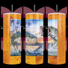 Load image into Gallery viewer, Bass Fish Painting Handcrafted 20oz Stainless Steel Tumbler