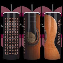 Load image into Gallery viewer, Guitar and Cords Handcrafted 20oz Stainless Steel Tumbler