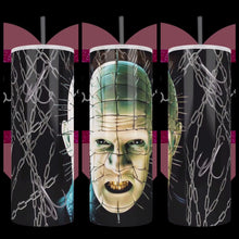 Load and play video in Gallery viewer, Pinhead Cenobite Custom Handcrafted 20oz Stainless Steel Tumbler
