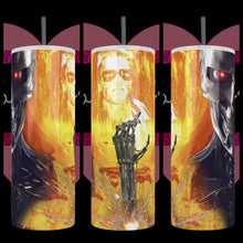 Load and play video in Gallery viewer, The Machines Terminator Custom Handcrafted 20oz Stainless Steel Tumbler
