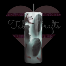 Load and play video in Gallery viewer, Handcrafted Scary Faces Behind Curtain 20oz Stainless Steel Tumbler