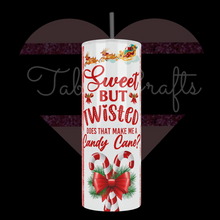 Load and play video in Gallery viewer, Handcrafted "Sweet & Twisted" Candy Cane Design 20oz Stainless Steel Tumbler