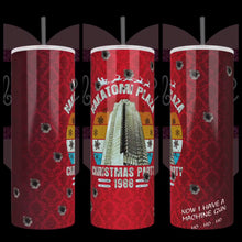 Load and play video in Gallery viewer, Handcrafted Nakatomi Plaza Christmas Party 20oz Stainless Steel Tumbler - TabbyCrafts.com