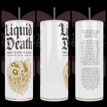 Load and play video in Gallery viewer, Handcrafted &quot;Liquid Death&quot; water Inspired 20oz Stainless Steel Tumbler
