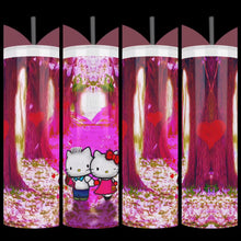 Load and play video in Gallery viewer, Hello Kitty and boyfriend Dear Daniel walk through cherry blossom trees as an oil painting style
