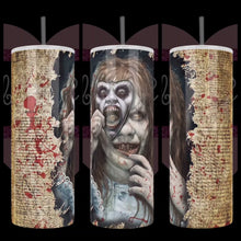 Load and play video in Gallery viewer, Exorcist With Scroll Handcrafted 20oz Stainless Steel Tumbler - TabbyCrafts LLC