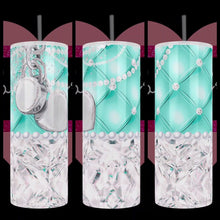 Load image into Gallery viewer, Designer Bag Design "Tiffany & Co" Handcrafted 20oz Stainless Steel Tumbler - TabbyCrafts LLC - TabbyCrafts.com