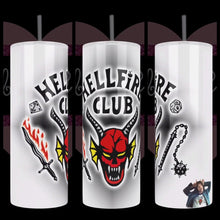 Load image into Gallery viewer, Fire Club With Eddie Munson Handcrafted 20oz Stainless Steel Tumbler - TabbyCrafts.com