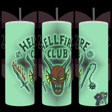 Load image into Gallery viewer, Fire Club With Eddie Munson Handcrafted 20oz Stainless Steel Tumbler - TabbyCrafts.com