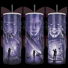 Load image into Gallery viewer, Freddy, Michael, Pinhead Blue Collage 20oz Stainless Steel Tumbler - TabbyCrafts.com