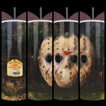 Load image into Gallery viewer, Handcrafted "Camp Crystal Lake" Hockey Mask 20oz Stainless Steel Tumbler - TabbyCrafts.com