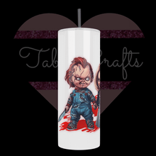 Load image into Gallery viewer, Handcrafted "Chucky & Tiff" 20oz Stainless Steel Tumbler - TabbyCrafts LLC