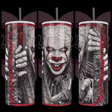 Load image into Gallery viewer, Handcrafted "Creepy Pennywise" 20oz Stainless Steel Tumbler - TabbyCrafts.com