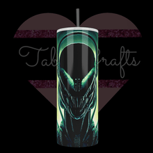 Load image into Gallery viewer, Handcrafted &quot;DJ-Xenomorphic&quot; TabbyCrafts LLC Design 20oz Stainless Steel Tumbler - TabbyCrafts.com
