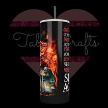 Load image into Gallery viewer, Handcrafted "Freddys' Coming For You" Poem 20oz Stainless Steel Tumbler - TabbyCrafts LLC