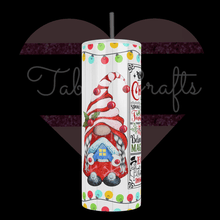 Load image into Gallery viewer, Handcrafted Gnome Xmas Rules 20oz Stainless Steel Tumbler - TabbyCrafts.com