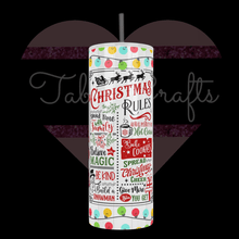 Load image into Gallery viewer, Handcrafted Gnome Xmas Rules 20oz Stainless Steel Tumbler - TabbyCrafts.com