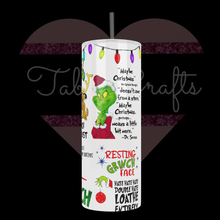 Load image into Gallery viewer, Handcrafted "Grump Xmas Check List" 20oz Stainless Steel Tumbler - TabbyCrafts.com