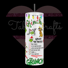 Load image into Gallery viewer, Handcrafted "Grump Xmas Check List" 20oz Stainless Steel Tumbler - TabbyCrafts.com
