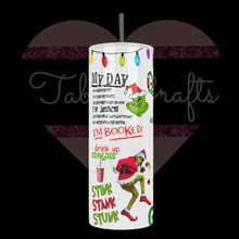 Load image into Gallery viewer, Handcrafted "Grump Xmas Check List" 20oz Stainless Steel Tumbler - TabbyCrafts.com
