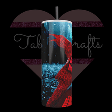 Load image into Gallery viewer, Handcrafted "It Can't Rain All The Time" Crow Inspired 20oz Stainless Steel Tumbler - TabbyCrafts LLC