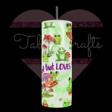 Load image into Gallery viewer, Handcrafted "Just a Girl That Loves Frogs" 20oz Stainless Steel Tumbler - TabbyCrafts LLC