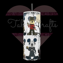 Load image into Gallery viewer, Handcrafted &quot;Mouse in Horror Costumes&quot; 20oz Stainless Steel Tumbler - TabbyCrafts.com
