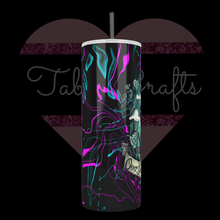 Load image into Gallery viewer, Handcrafted "Over Your Dead Body" Wednesday Inspired 20oz Stainless Steel Tumbler - TabbyCrafts.com