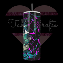 Load image into Gallery viewer, Handcrafted "Over Your Dead Body" Wednesday Inspired 20oz Stainless Steel Tumbler - TabbyCrafts.com