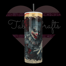 Load image into Gallery viewer, Handcrafted "Pennywise" with Scroll 20oz Stainless Steel Tumbler - TabbyCrafts LLC