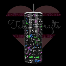 Load image into Gallery viewer, Handcrafted "PI" Math Teacher 20oz Stainless Steel Tumbler - TabbyCrafts LLC