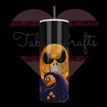 Load image into Gallery viewer, Handcrafted Pumpkin King "Jack Skellington" inspired 20oz Stainless Steel Tumbler - TabbyCrafts LLC