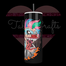 Load image into Gallery viewer, Handcrafted Punk Clown 20oz Stainless Steel Tumbler - TabbyCrafts LLC