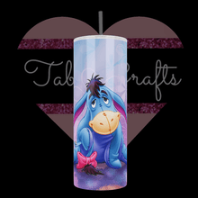 Load image into Gallery viewer, Handcrafted &quot;Sad Donkey&quot; Eeyore Inspired 20oz Stainless Steel Tumbler - TabbyCrafts.com
