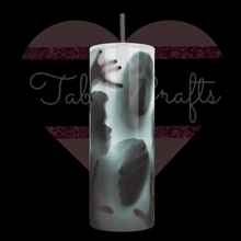 Load image into Gallery viewer, Handcrafted Scary Faces Behind Curtain 20oz Stainless Steel Tumbler - TabbyCrafts LLC