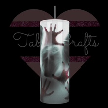 Load image into Gallery viewer, Handcrafted Scary Faces Behind Curtain 20oz Stainless Steel Tumbler - TabbyCrafts LLC