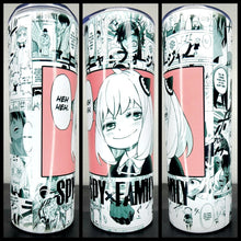 Load image into Gallery viewer, Handcrafted &quot;Spy x Fam&quot; Comic Style Inspired 20oz Stainless Steel Tumbler - TabbyCrafts.com
