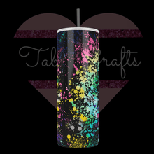 Load image into Gallery viewer, Handcrafted Sunflower Color Splash 20oz Stainless Steel Tumbler - TabbyCrafts.com
