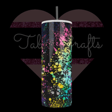 Load image into Gallery viewer, Handcrafted Sunflower Color Splash 20oz Stainless Steel Tumbler - TabbyCrafts.com