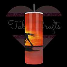 Load image into Gallery viewer, Handcrafted Sunset & Horse TabbyCrafts Exclusive 20oz Stainless Steel Tumbler - TabbyCrafts.com