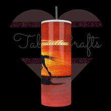 Load image into Gallery viewer, Handcrafted Sunset & Horse TabbyCrafts Exclusive 20oz Stainless Steel Tumbler - TabbyCrafts.com