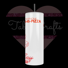 Load image into Gallery viewer, Handcrafted "Surferboy Pizza" Inspired 20oz Stainless Steel Tumbler - TabbyCrafts LLC