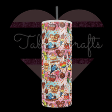 Load image into Gallery viewer, Handcrafted "Theme Park Snacks" 20oz Stainless Steel Tumbler - TabbyCrafts LLC