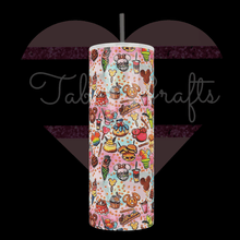 Load image into Gallery viewer, Handcrafted "Theme Park Snacks" 20oz Stainless Steel Tumbler - TabbyCrafts LLC