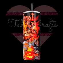 Load image into Gallery viewer, Handcrafted "Trick or Treat" 20oz Stainless Steel Tumbler - TabbyCrafts LLC