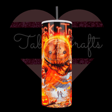 Load image into Gallery viewer, Handcrafted "Trick or Treat" 20oz Stainless Steel Tumbler - TabbyCrafts LLC