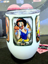 Load image into Gallery viewer, Snow White on "Zombie Princesses" 12oz Insulated Stainless Steel Wine Tumbler - TabbyCrafts LLC