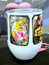 Load image into Gallery viewer, Handcrafted "Zombie Princesses" 12oz Insulated Stainless Steel Wine Tumbler - TabbyCrafts.com