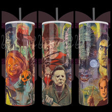 Load image into Gallery viewer, Horror Movies Collage Handcrafted 20oz Stainless Steel Tumbler - TabbyCrafts.com